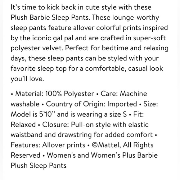 Barbie Pajama Pants - Picture 12 of 12